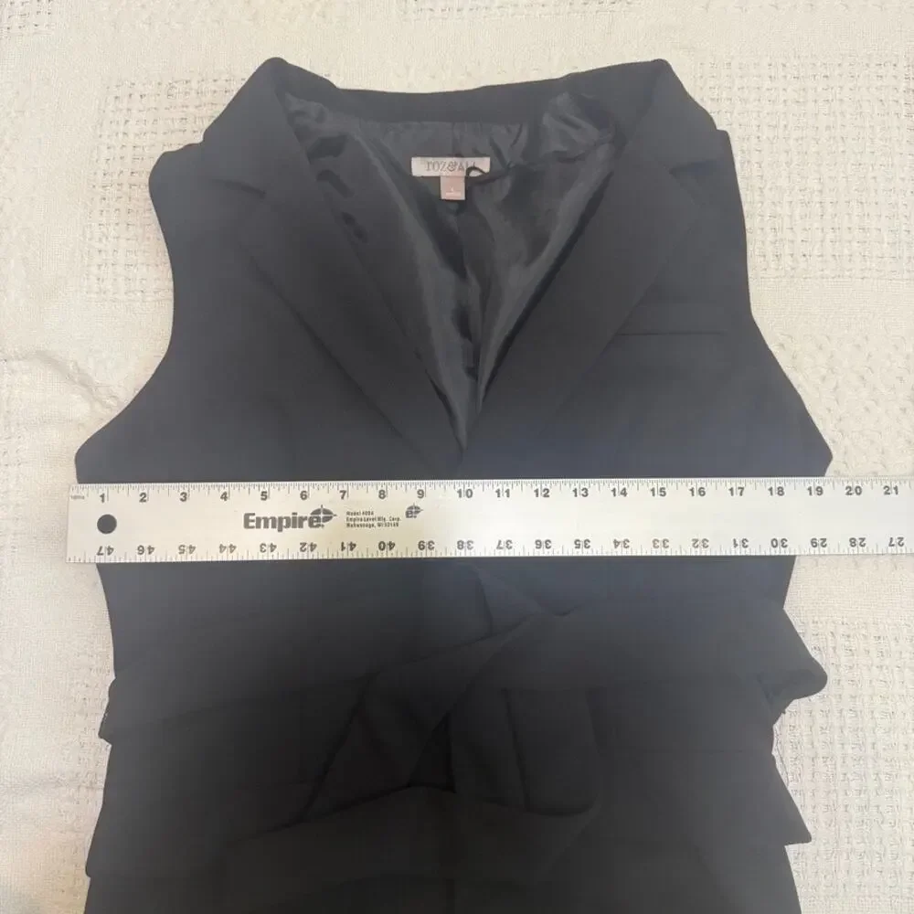 Roz & Ali large belted utility jacket vest waistcoat blazer C2 3139